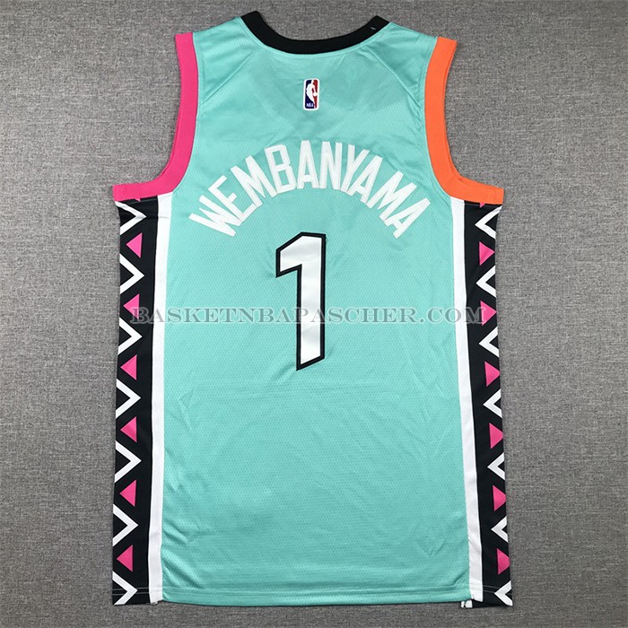 Maillot San Antonio Spurs Victor Wembanyama NO 1 Ville 2022-23 Vert